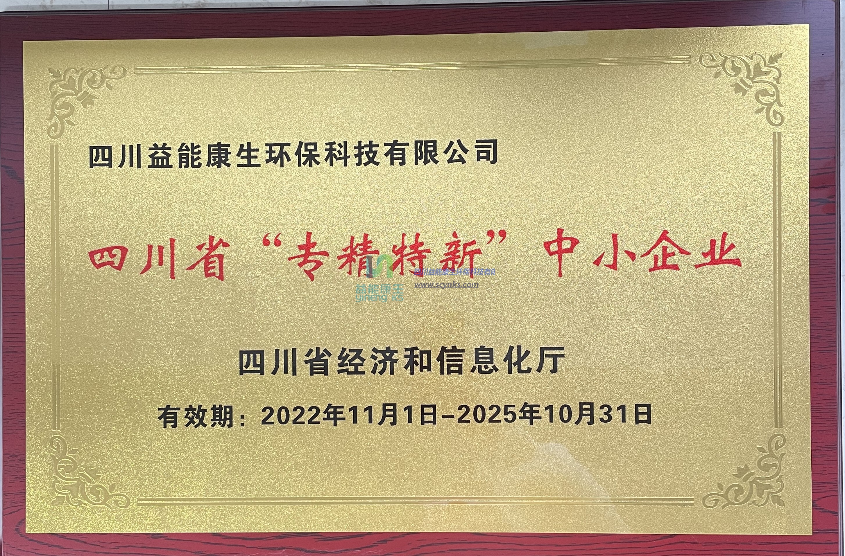 喜獲“四川省‘專精特新’中小企業(yè)”稱號(hào)